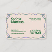 Elegant Ribbon Swirl Decorative Frame Business Car 名刺 (正面)