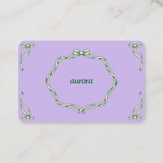 Elegant Ribbon Swirl Decorative Frame Business Car 名刺 (裏面)