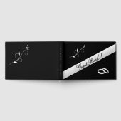 Elegant Rings Black and White Wedding ゲストブック (全面)