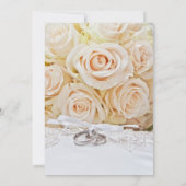 Elegant Rings & Cream Rose Bouquet Wedding 招待状 (裏面)