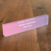 Elegant rink ,blue & white  custom  デスクネームプレート (側面)