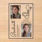 Elegant RN 2026 Nursing Grad Photo Announcement アクリル招待状 (正面)