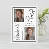 Elegant RN 2026 Nursing Graduation Photo 案内状 (スタンド正面)