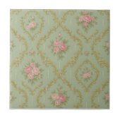 Elegant Rococo Floral Pattern in Soft Pastels タイル (正面)