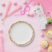 Elegant Rococo Floral Poinsettia Holiday Dining ペーパープレート (パーティー)