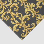 Elegant Rococo Revival Gold & Charcoal Baroque 薄葉紙 (詳細)