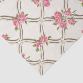 Elegant Rococo Revival Pink Floral & Beige Lattice 薄葉紙 (詳細)