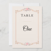 Elegant Rococo Wedding Table Numbers  招待状 (正面)