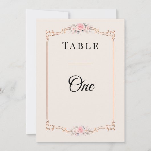 Elegant Rococo Wedding Table Numbers  招待状 (正面)