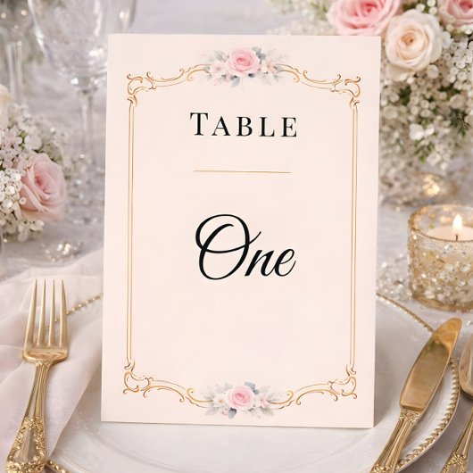 Elegant Rococo Wedding Table Numbers  招待状