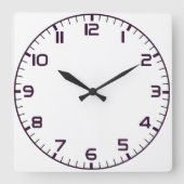 Elegant Roman Numerals Clock Face Design スクエア壁時計 (正面)