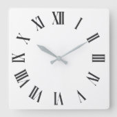 Elegant Roman Numerals Clock Face Design スクエア壁時計 (正面)