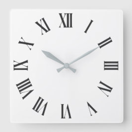 Elegant Roman Numerals Clock Face Design スクエア壁時計