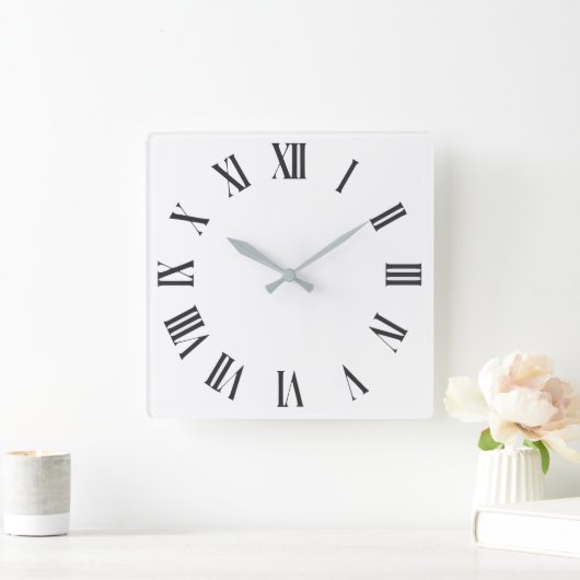 Elegant Roman Numerals Clock Face Design スクエア壁時計 (ホーム)