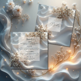 Elegant romantic babys breath floral wedding エンクロージャーカード