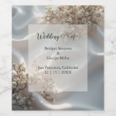 Elegant romantic babys breath floral wedding ワインラベル (シングルラベル)