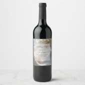 Elegant romantic babys breath floral wedding ワインラベル (正面)