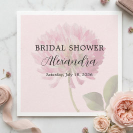 Elegant Romantic Blush Pink Floral Bridal Shower スタンダードカクテルナプキン