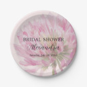 Elegant Romantic Blush Pink Floral Bridal Shower ペーパープレート (正面)
