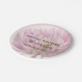 Elegant Romantic Blush Pink Floral Bridal Shower ペーパープレート (アングル)