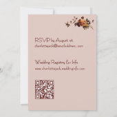 Elegant Romantic Blush Rose Autumn Wedding 招待状 (裏面)