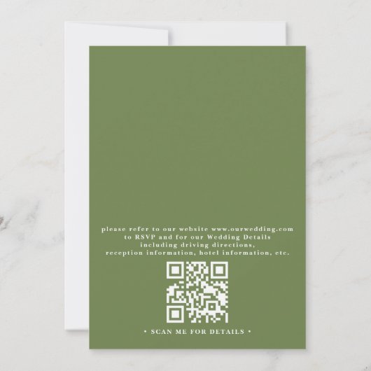 Elegant Romantic Bustling Flowers QR Code Wedding 招待状 (裏面)