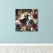 Elegant Romantic Dancing Couple Personalized キャンバスプリント (インサイチュ (ウッドフロア))