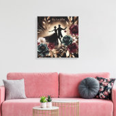 Elegant Romantic Dancing Couple Personalized キャンバスプリント (インサイチュ (リビング))