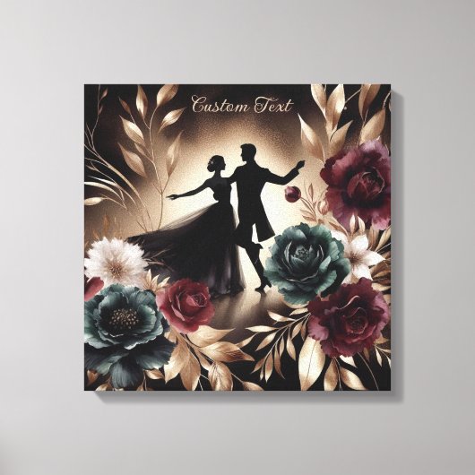 Elegant Romantic Dancing Couple Personalized キャンバスプリント (正面)