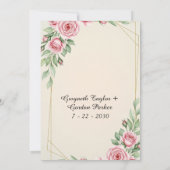 Elegant Romantic Floral 招待状 (裏面)