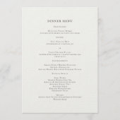 Elegant Romantic Floral Dinner Menu メニュー (正面)