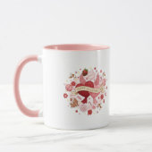 Elegant Romantic Floral Heart Coffee Mug マグカップ (左)