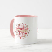 Elegant Romantic Floral Heart Coffee Mug マグカップ (正面左)