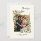 Elegant Romantic Floral Thank You Photo セーブザデート (正面)