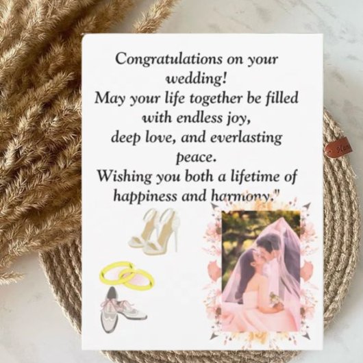 Elegant Romantic Floral Wedding Congratulations Ca ポストカード