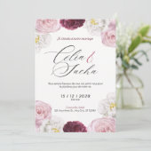 Elegant Romantic Floral Wedding Invitation Card 招待状 (スタンド正面)