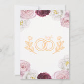 Elegant Romantic Floral Wedding Invitation Card 招待状 (裏面)