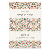 Elegant Romantic Floral Wreath Wedding Place Card テーブルナンバー (正面)