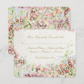 elegant romantic florals river chateau wedding 出欠カード (正面/裏面)