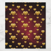 Elegant Romantic Gold Heart Wine Label ワインラベル (シングルラベル)