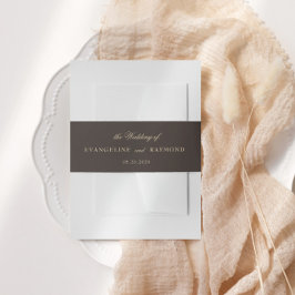 Elegant Romantic Gold Script Wedding 招待状ベリーバンド