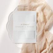 Elegant Romantic Gold Script Wedding 招待状ベリーバンド