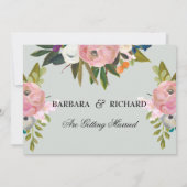 Elegant Romantic Handpainted Floral Wedding セーブザデート (裏面)