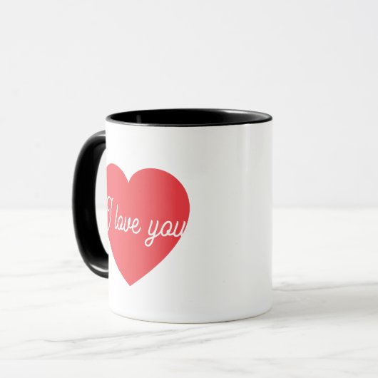 Elegant Romantic Heart Aesthetic Affection Gift  マグカップ (正面左)