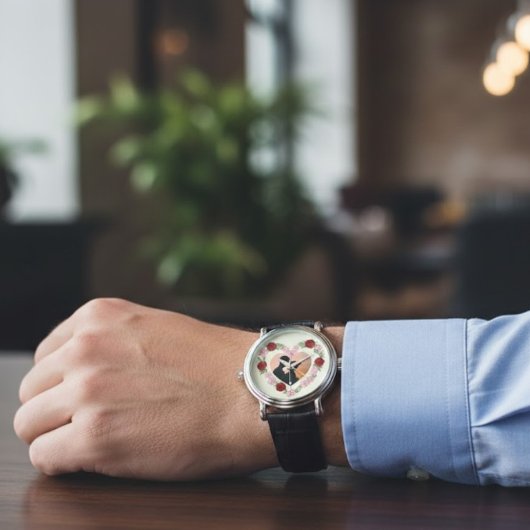 Elegant Romantic Heart Watch – Custom Photo  腕時計