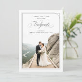 Elegant Romantic Newlywed Two Photo Christmas シーズンカード (スタンド正面)