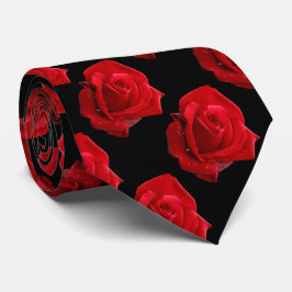 Elegant Romantic Red Roses Floral ネクタイ