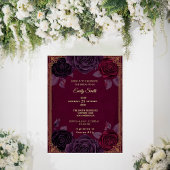 Elegant Romantic Roses Gothic Bridal Shower 招待状
