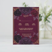 Elegant Romantic Roses Gothic Wedding 出欠カード (スタンド正面)