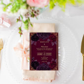 Elegant Romantic Roses Gothic Wedding Invitation 招待状